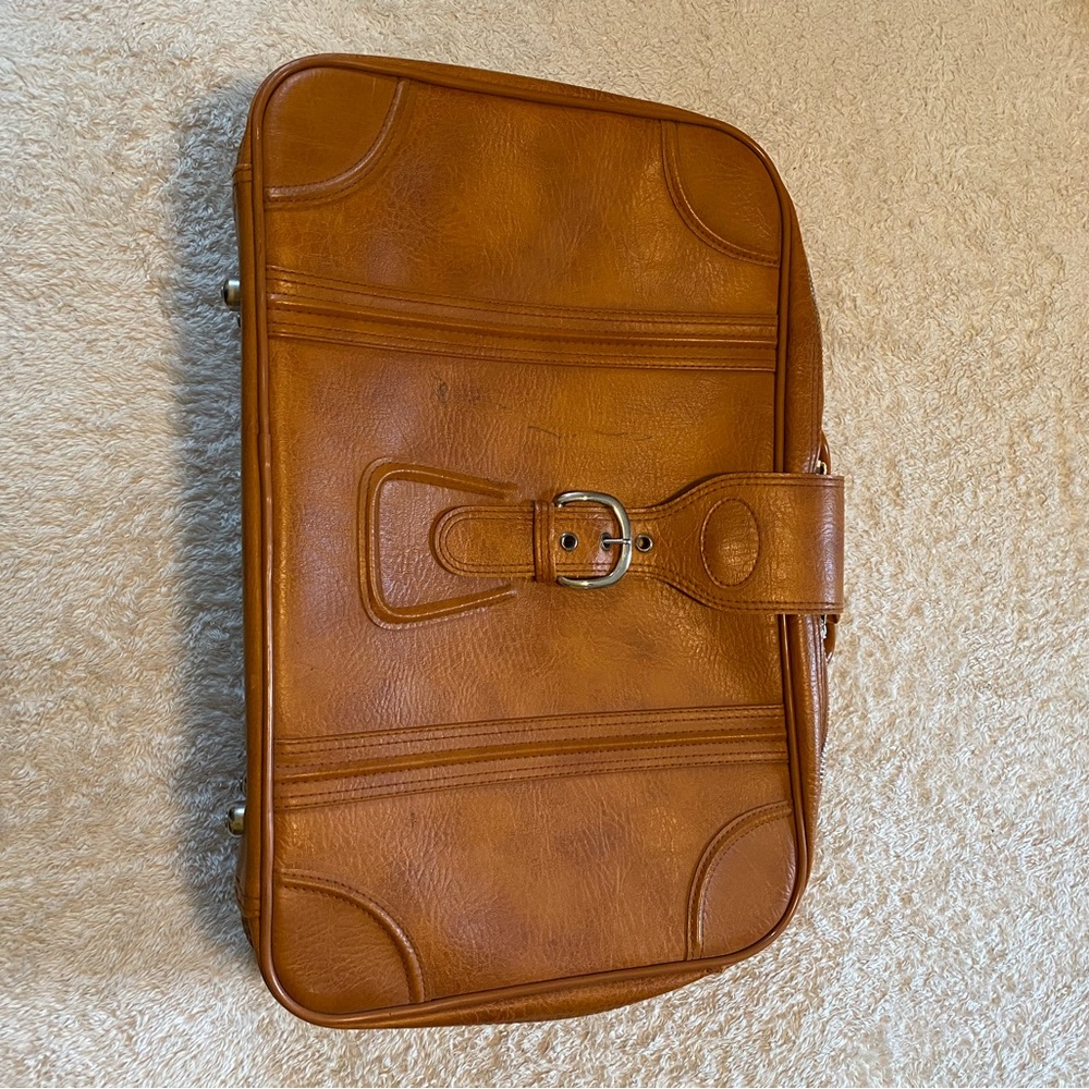 Vintage Leather Luggage Briefcase